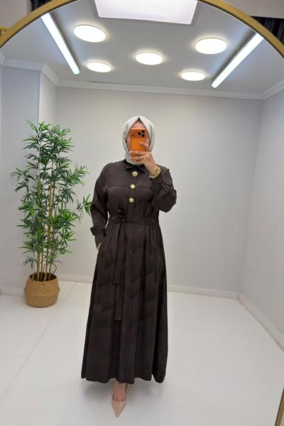 Afra  Elbise Kahverengi