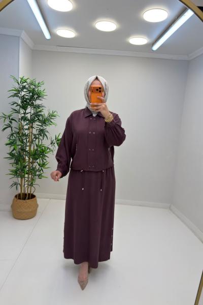 Lisa Etekli Takım Mürdüm
