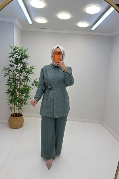 Tensel Taşlı Takım  Yeşil