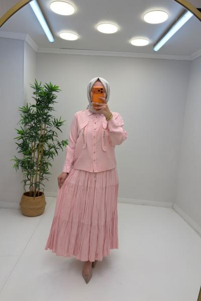 Melina Etekli Takım Pembe