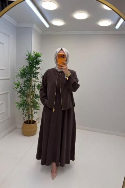 Talia Ceketli Elbise Kahverengi