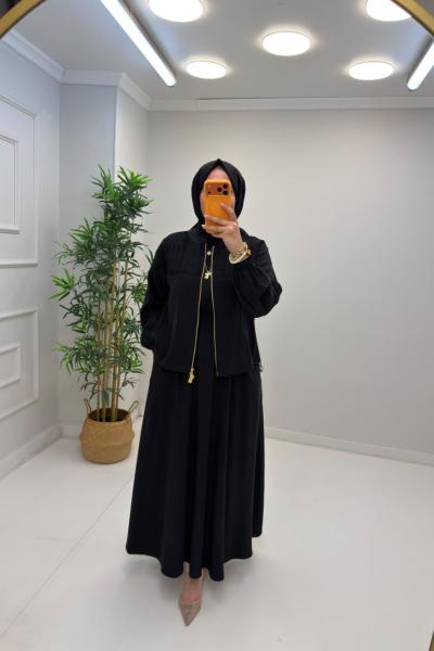 Talia Ceketli Elbise Siyah