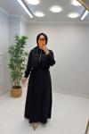 Aren Belden Ayarlamalı Elbise Siyah