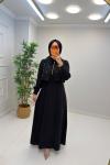 Aren Belden Ayarlamalı Elbise Siyah