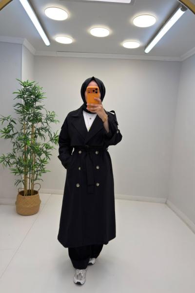 Alina Trençkot Siyah