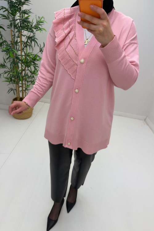 Yaren Merserize Hırka Pembe