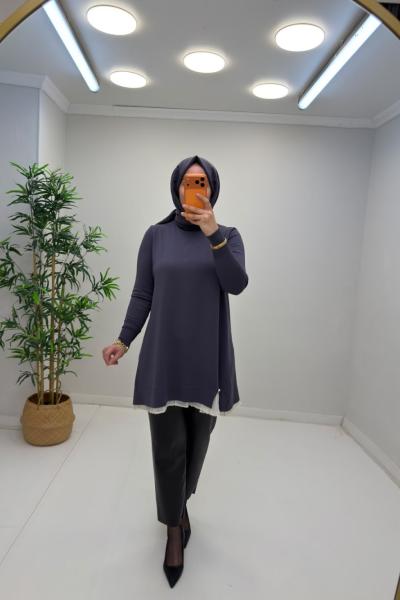 İnci Merserize Tunik Antrasit