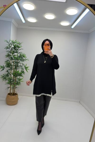 İnci Merserize Tunik Siyah
