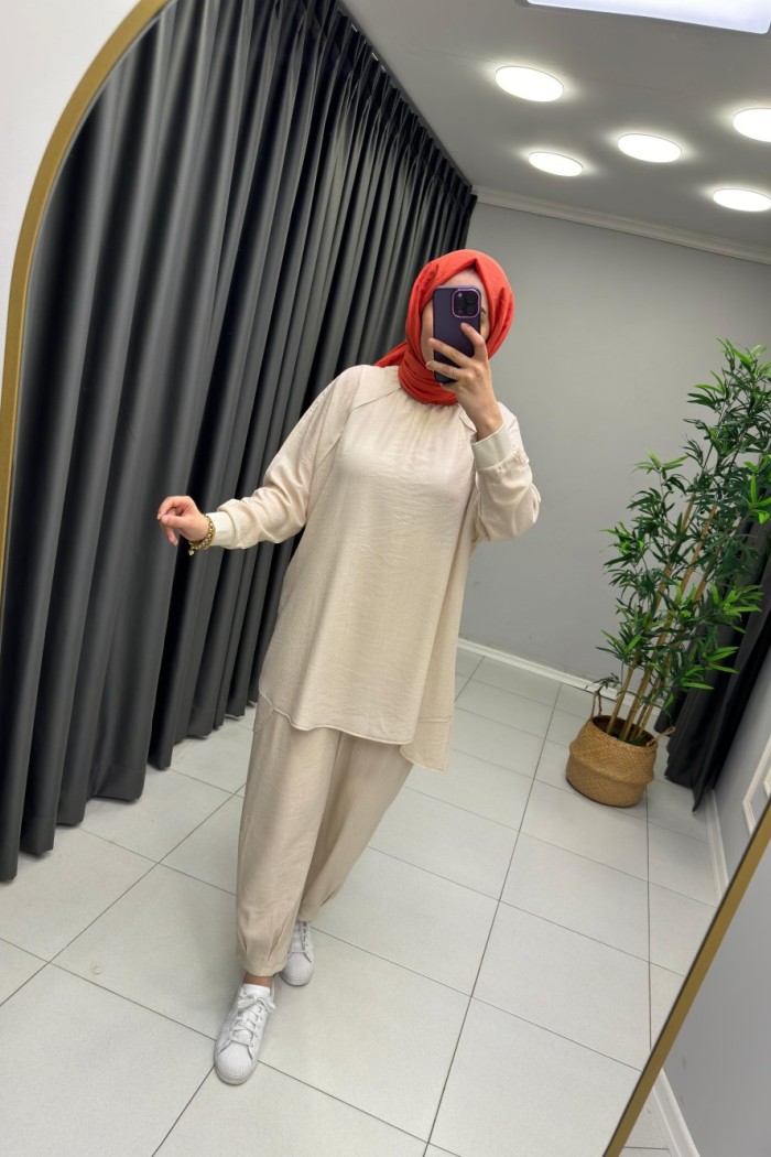 Cool Takım Bambu İpek  Taş Rengi
