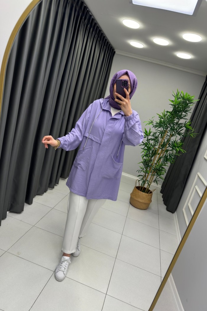 Parıltılı Çilek Kumaş Kap Lila