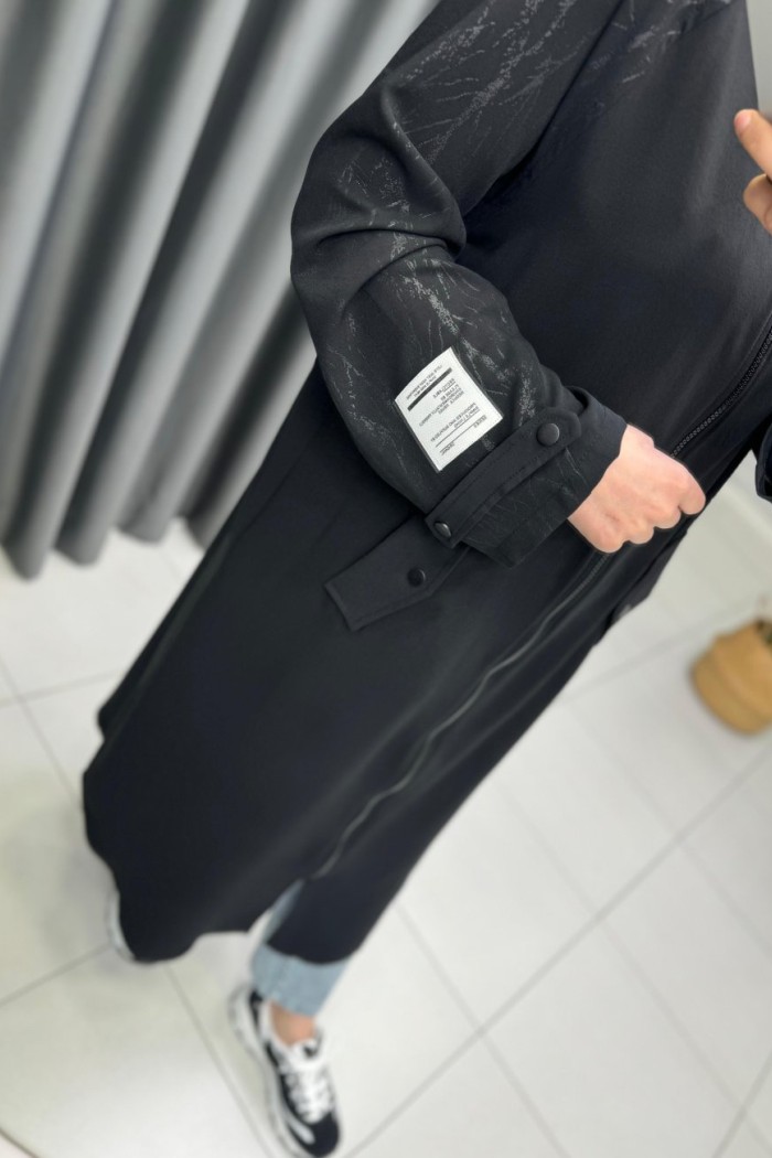 Kapüşonlu Puane Kap Siyah