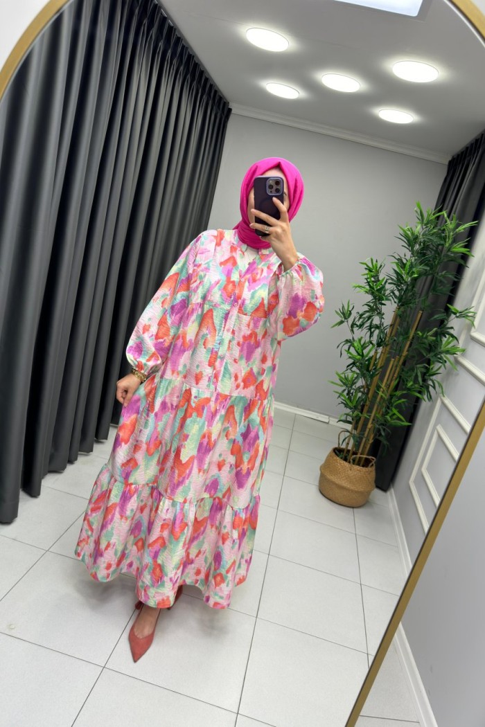 Mirebella Modal İpek Elbise  Pembe