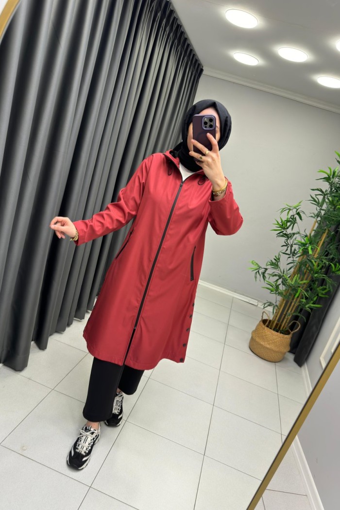 Gross İkoll Yağmurluk Trenç  Bordo