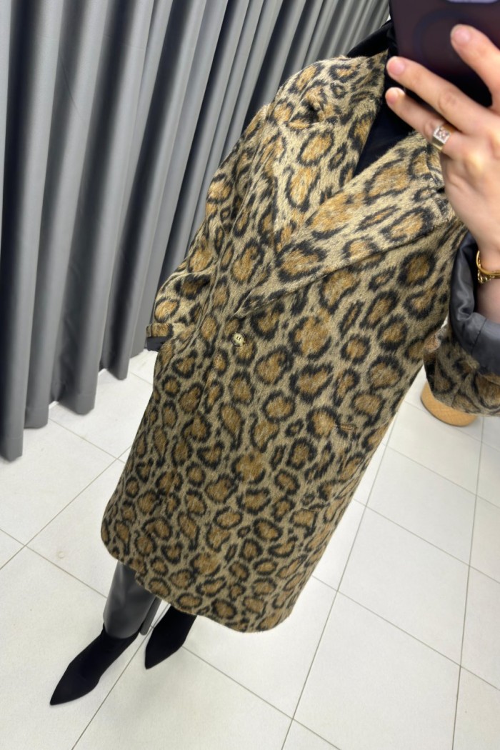 Leopar Kaşe Kaban  Leopar
