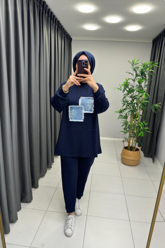 Levidor Denim Garni Detaylı Takım Lacivert